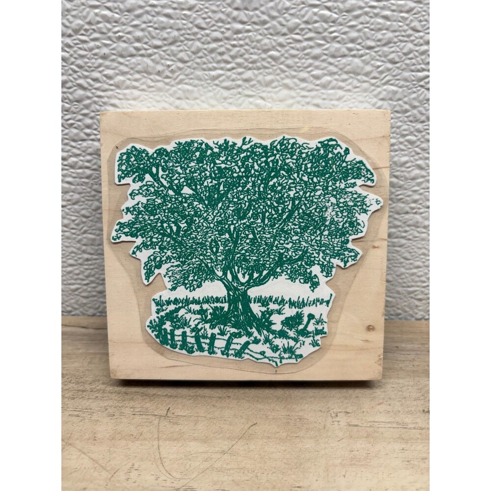 Unbranded Wood Mounted Rubber Stamp Oak Tree